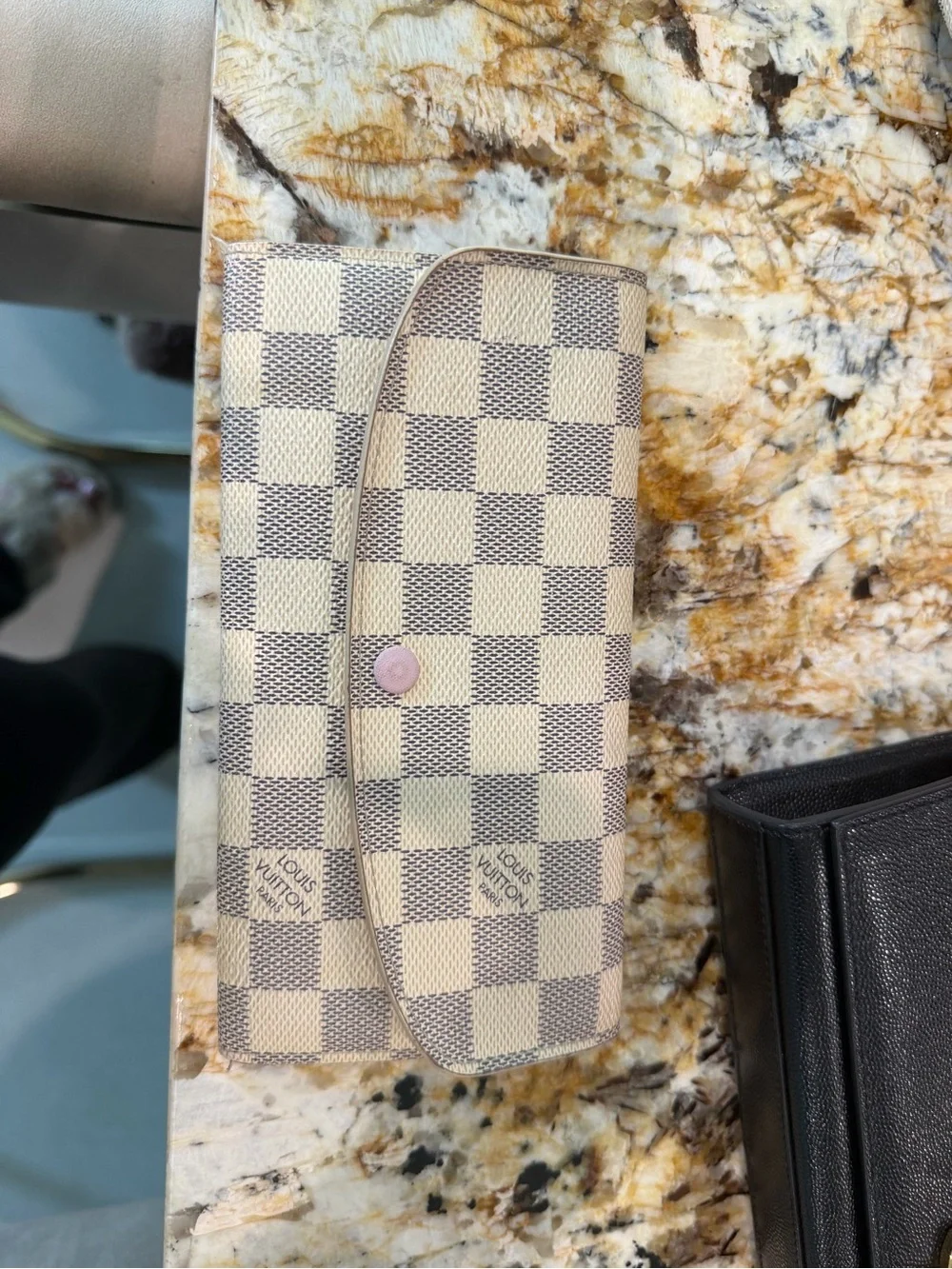 Louis Vuitton Damier Azur Long Wallet in Cream, Light Gray & Pink - Picture 1 of 6